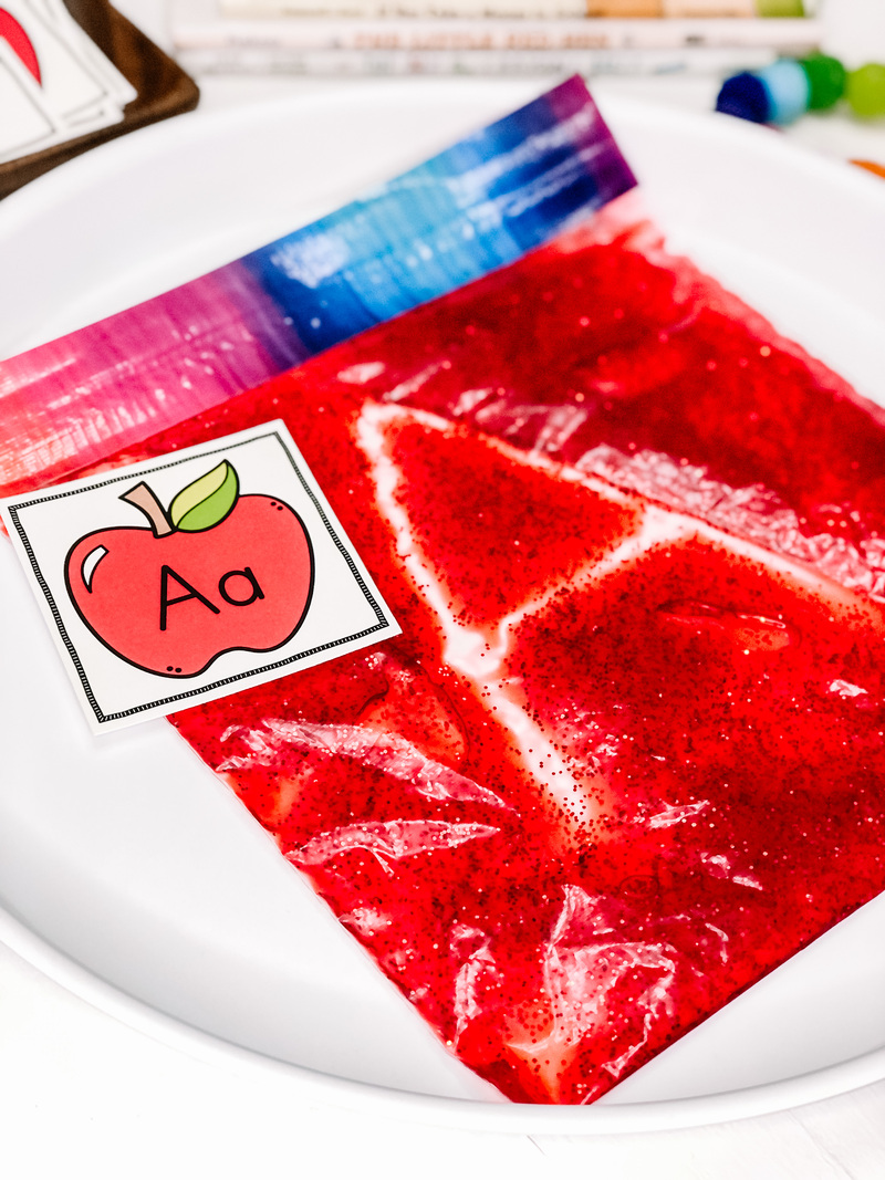 Apple Letter Writing Sensory Bag